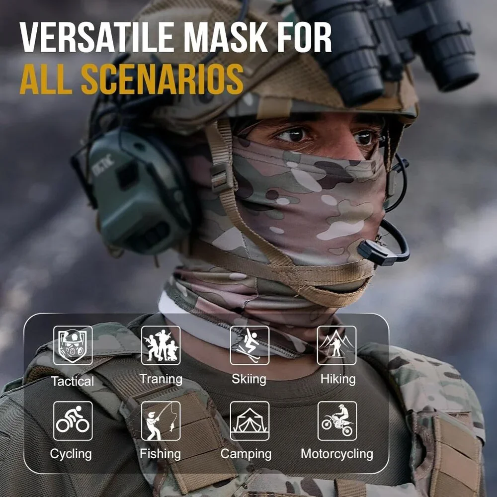 Balaclava Face Mask Men Women Polyester Full Head Wrap for Outdoor Sports